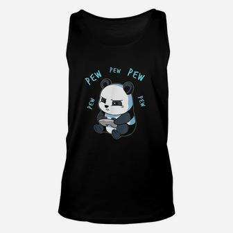 Cute Gaming Panda Pew Video Game Computer Player Unisex Tank Top | Crazezy