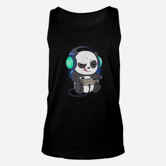 Cute Gaming Panda Video Game Computer Player Videogame Pc Unisex Tank Top | Crazezy CA