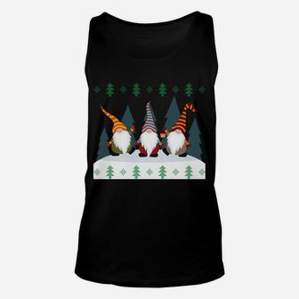 Cute Garden Gnomes Xmas Elf Holiday Ugly Christmas Unisex Tank Top | Crazezy