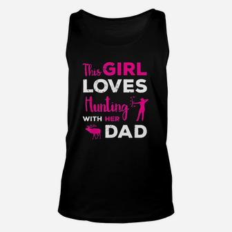 Cute Girls Hunting Gift Dad Daughter Hunting Unisex Tank Top - Thegiftio UK
