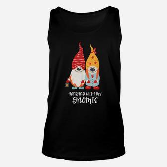 Cute Gnomes Dwarfs - Hanging With My Gnomie Unisex Tank Top | Crazezy