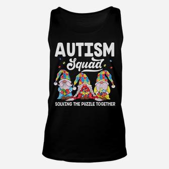 Cute Gnomes Holding Puzzle & Ribbon Support Autism Awareness Unisex Tank Top | Crazezy AU