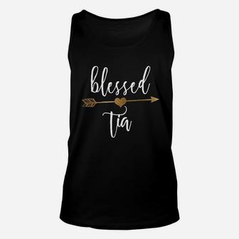 Cute Gold Blessed Tia Unisex Tank Top - Thegiftio UK