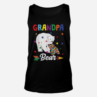 Cute Grandpa Bear Autism Awareness Month Family Unisex Tank Top - Monsterry CA