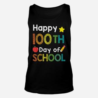 Cute Happy 100Th Day Of School Teacher Colorful 100Th Day Unisex Tank Top | Crazezy UK
