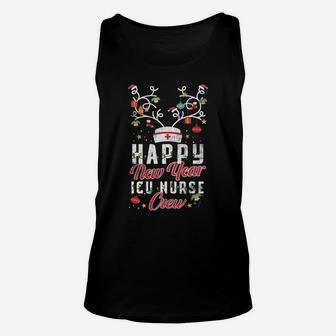 Cute Happy New Year Icu Nurse Crew Christmas Gifts Sweatshirt Unisex Tank Top | Crazezy