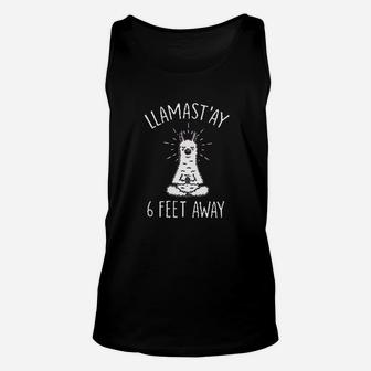 Cute Llama Graphic For Women Llamastay 6 Feet Away Unisex Tank Top | Crazezy CA