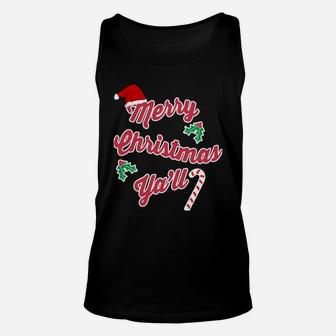 Cute Merry Christmas Ya'll For Southerners Unisex Tank Top | Crazezy