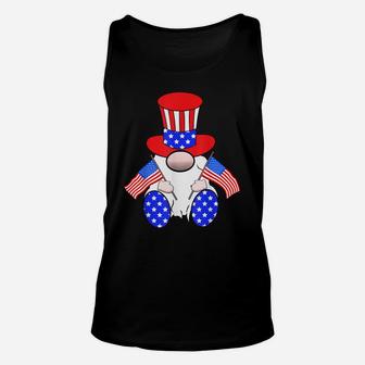 Cute Patriotic Gnome American Flag Happy 4Th Of July Unisex Tank Top | Crazezy UK