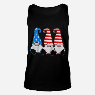 Cute Patriotic Gnomes American Flag Red White Blue Usa Raglan Baseball Tee Unisex Tank Top | Crazezy