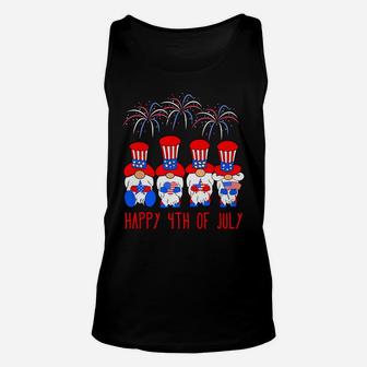Cute Patriotic Gnomes American Happy 4Th Of July Unisex Tank Top | Crazezy CA