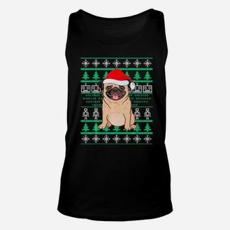 Cute Pug Chritsmas Costume Funny Xmas Ugly Gift Unisex Tank Top - Monsterry