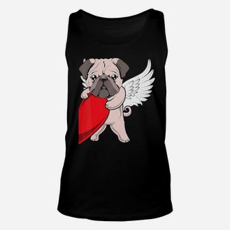 Cute Pug Dog Heart Love Pugs Valentine's Day Couples Gift Unisex Tank Top - Monsterry DE