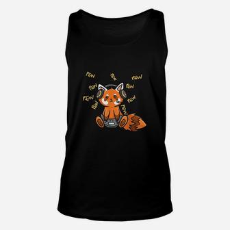 Cute Red Cat Gaming Unisex Tank Top | Crazezy