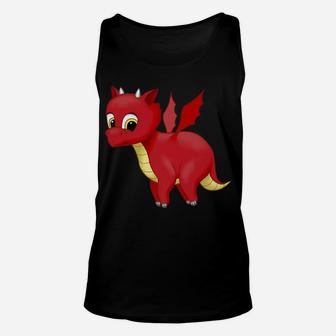 Cute Red Flying Baby Dragon Lover Gift Unisex Tank Top | Crazezy
