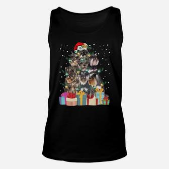 Cute Schnauzer Dog Christmas Tree Lights Pet Puppy Dad Mom Sweatshirt Unisex Tank Top | Crazezy