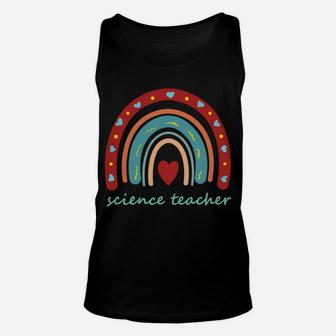 Cute Science Teacher Boho Rainbow Hearts Unisex Tank Top | Crazezy UK