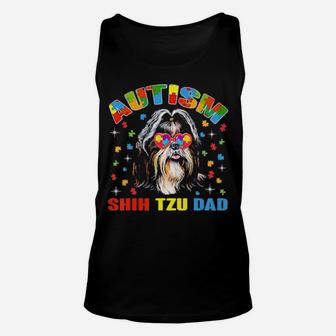 Cute Shih Tzu Lover Autism Awareness Dog Dad Unisex Tank Top - Monsterry
