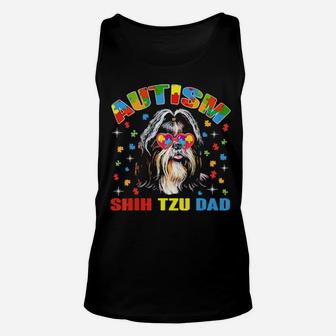 Cute Shih Tzu Lover Autism Awareness Dog Dad Unisex Tank Top - Monsterry UK