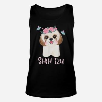 Cute Shih Tzu Mom Shitzu Dad Mens Dog Lover Ladies Shihtzu Unisex Tank Top | Crazezy