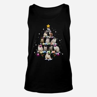 Cute Siamese Cats Tree Tee - Merry Christmas Cat Lover Gift Sweatshirt Unisex Tank Top | Crazezy DE
