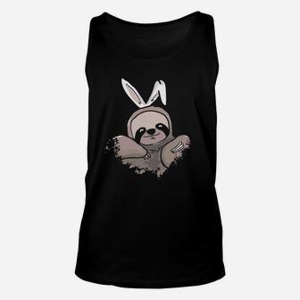 Cute Sloth Easter Bunny Ears Unisex Tank Top - Thegiftio UK