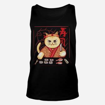 Cute Sushi Chef Cat Sweatshirt Unisex Tank Top | Crazezy