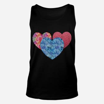 Cute Three Hearts Valentine's Day Family Matching Unisex Tank Top - Monsterry DE
