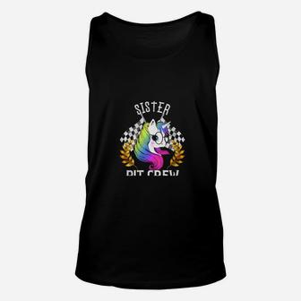 Cute Unicorn Sister Pit Crew For Racing Party Team Unisex Tank Top - Monsterry DE