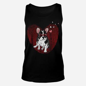 Cute Valentine's Day French Bulldog Heart Dog Unisex Tank Top - Monsterry AU
