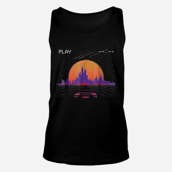 Cyberpunk Outrun Synthwave Sunset Fast Car Aesthetic Unisex Tank Top - Thegiftio