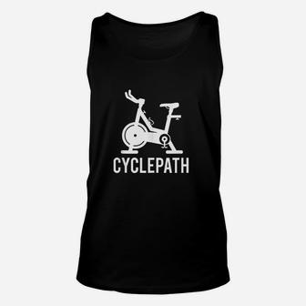 Cyclepath Love Spin Funny Workout Pun Gym Spinning Class Unisex Tank Top | Crazezy DE