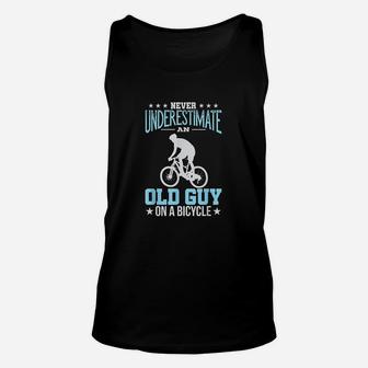 Cycling Biking Old Guy On A Bicycle Bike Riding Gift Idea Unisex Tank Top | Crazezy AU