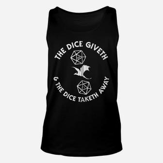 D20 Dice Giveth And Taketh Away Retro Dragon Nerdy Rpg Gamer Zip Hoodie Unisex Tank Top | Crazezy