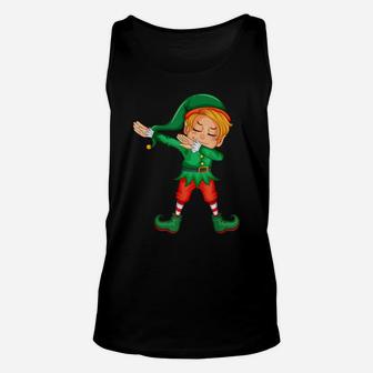 Dabbing Elf Christmas | X-Mas Gnome Cool Elves Gift Unisex Tank Top | Crazezy