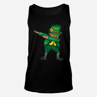 Dabbing Leprechaun Shirt | Cute St Pat's Day T-Shirt Gift Unisex Tank Top | Crazezy