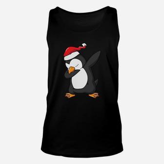 Dabbing Penguin Santa Hat Funny Xmas Gift Sweatshirt Unisex Tank Top | Crazezy UK