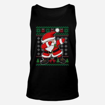 Dabbing Santa Ugly Christmas Sweater Funny Holiday Gifts Sweatshirt Unisex Tank Top | Crazezy DE