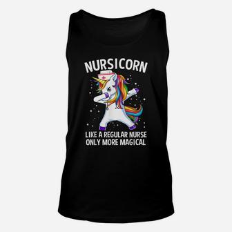 Dabbing Unicorn Nursicorn Funny Nurse Gift Unisex Tank Top | Crazezy