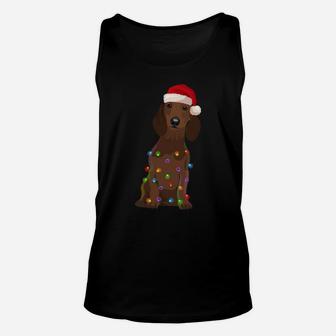 Dachshund Christmas Lights Xmas Dog Lover Sweatshirt Unisex Tank Top | Crazezy