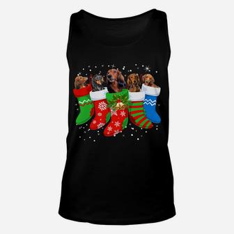 Dachshund Christmas Shirt Dachshund Dog Cute Socks Xmas Gift Unisex Tank Top | Crazezy