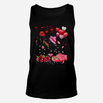 Dachshund Heart Valentines Day Love Dog Unisex Tank Top - Monsterry