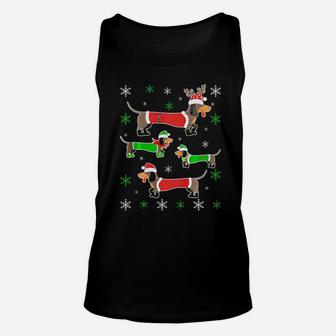 Dachshund Ugly Chirstmas Costume Merry Xmas Dog Lover Unisex Tank Top - Monsterry DE