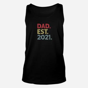 Dad Est 2021 Gift For New Dad To Be Established 2021 Unisex Tank Top - Thegiftio UK