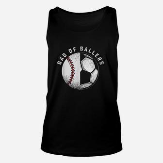 Dad Of Ballers Father Son Soccer Baseball Player Coach Gift Unisex Tank Top | Crazezy CA