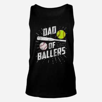 Dad Of Ballers Funny Baseball Softball Game Fathers Day Gift Unisex Tank Top | Crazezy AU