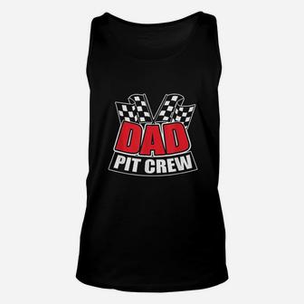 Dad Pit Crew Gift Funny Hosting Car Race Birthday Party Unisex Tank Top | Crazezy DE
