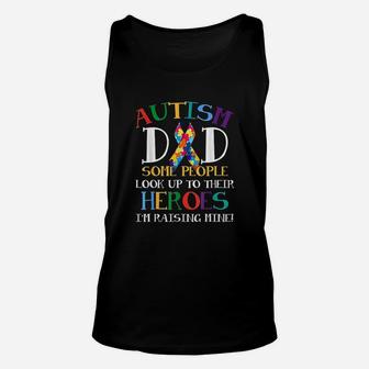 Dad Puzzle Ribbon Son Is My Hero Awareness Unisex Tank Top | Crazezy CA