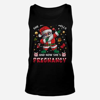 Dad Santa Christmas Pregnancy Announcement Papa Christmas Sweatshirt Unisex Tank Top | Crazezy AU