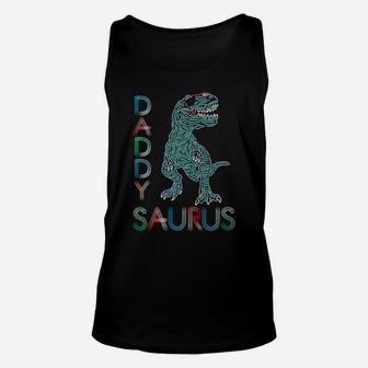 Dad Saurus Trex Daddy Dinosaurs Father's Day Father Tee Unisex Tank Top | Crazezy